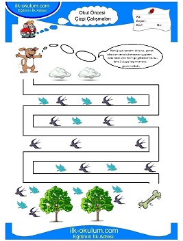 Çocuklar İçin Çizgi Çalışma Sayfaları 